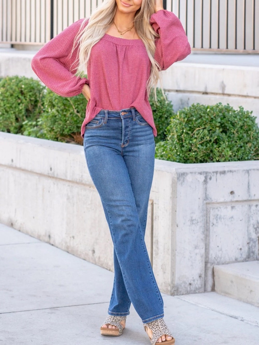 Judy Blue Johnny High Rise Hidden Button Fly Dad Jeans Medium Wash Blue 29 - Picture 3 of 16